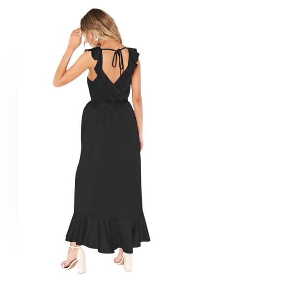 NWT Show me your mumu Samantha Ruffle Wrap
Dress black Sz 3X missing belt - Picture 2 of 10